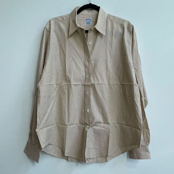Brooks Brothers Other - Brooks Brothers 100% Cotton Striped Yellow Dress Shirt - Large